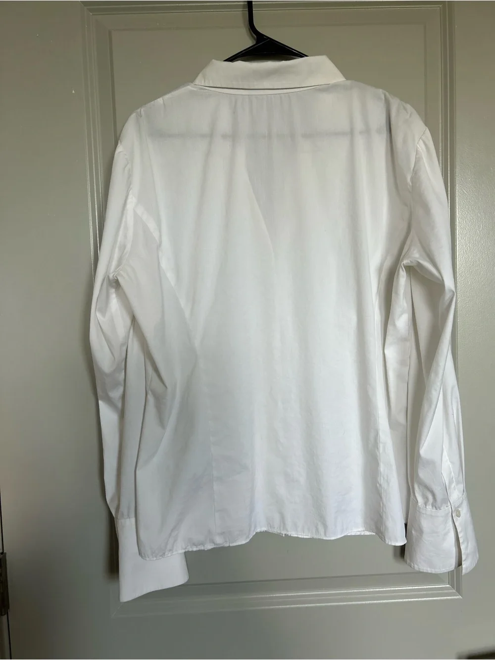 Lafayette 148 New York White V-Neck Collared Button-Front Blouse - Picture 8 of 15
